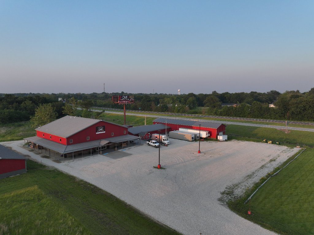Aerial view of OMF Processing at 5009 Pendergras Rd