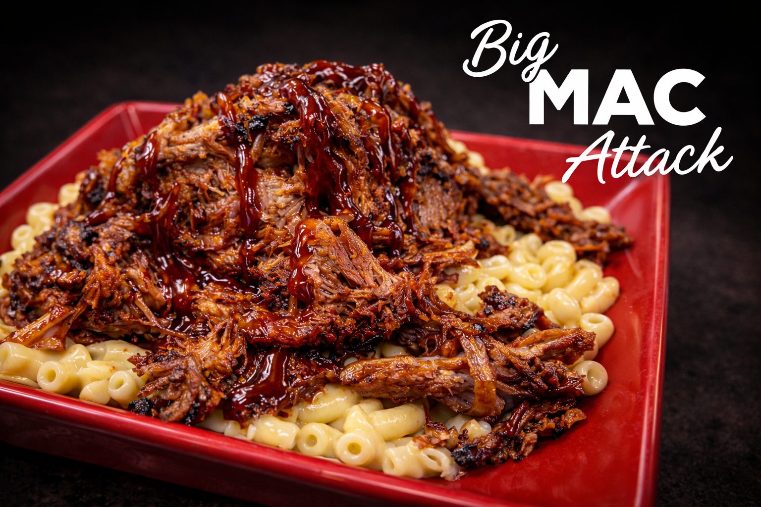 Big Mac Attack mac and cheese loaded with pulled pork