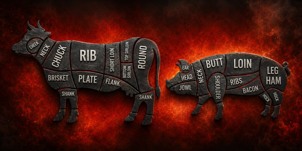 Beef and pork cut chart