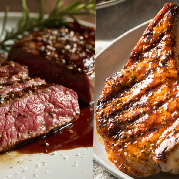Hand-cut grilled steaks